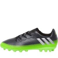 adidas Junior MESSI 16.3 AG Football Boots Dark Grey/Silver Metallic/Solar Green