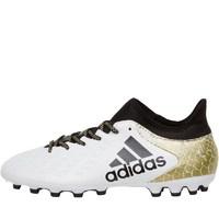 adidas Mens X 16.3 AG Football Boots White/Core Black/Gold Metallic