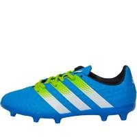 adidas Junior ACE 16.3 FG/AG Football Boots Shock Blue/Semi Solar Slime/White