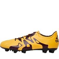 adidas Mens X 15.2 FG / AG Leather Football Boots Solid Gold/Core Black/Shock Pink