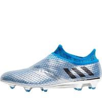 adidas Mens MESSI 16+ Pure Agility FG/AG Football Boots Silver Metallic/Core Black/Shock Blue