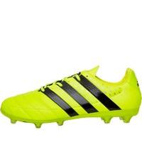 adidas Mens ACE 16.2 FG Leather Football Boots Solar Yellow/Core Black/Silver Metallic