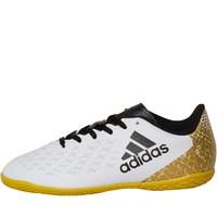 adidas Junior X 16.4 IN Indoor Football Boots White/Core Black/Gold Metallic