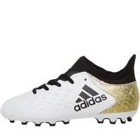 adidas Junior X 16.3 AG Football Boots White/Core Black/Gold Metallic