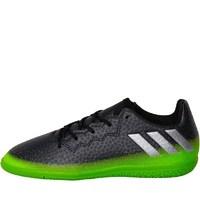 adidas Junior MESSI 16.3 IN Indoor Football Boots Dark Grey/Silver Metallic/Solar Green