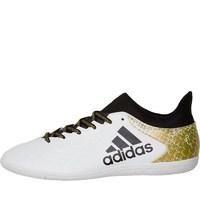 adidas Mens X 16.3 IN Indoor Trainers White/Core Black/Gold Metallic