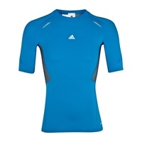 adidas techfit preperation top short sleeve bright blue