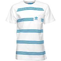 adidas Originals Mens Stripe Pocket T-Shirt White/Bluebird