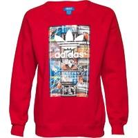 adidas Originals Mens Trefoil Archive Crew Neck Sweat Scarlet