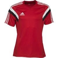 adidas Mens Condivo 14 3 Stripe ClimaCool Training Top University Red/White