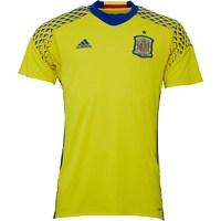 adidas mens fef spain away goalkeeper shirt yellow