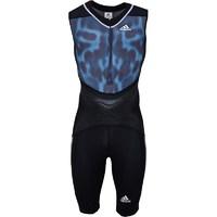 adidas Mens Adizero Powerweb Sleeveless Sprint Running Suit Black/Blue