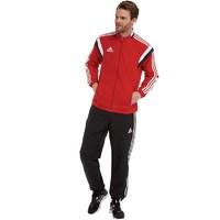 adidas Mens Condivo 14 3 Stripe Woven Presentation Suit University Red/White/Black