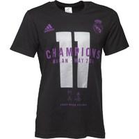 adidas mens rmcf real madrid champions league winner t shirt black