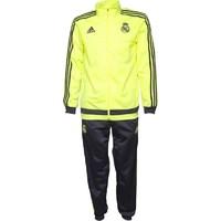 adidas Mens RMCF Real Madrid 3 Stripe Poly Tracksuit Solar Yellow/Deep Space