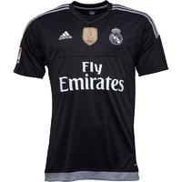 adidas Mens RMCF Real Madrid World Champions Home Goalkeeper Jersey Black/Grey
