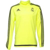 adidas Mens RMCF Real Madrid 3 Stripe Long Sleeve Training Top Solar Yellow/Deep Space