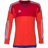 adidas Mens 3 Stripe Top 15 ClimaCool Padded Goalkeeper Shirt Bright Red/Scarlet