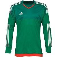 adidas Mens 3 Stripe Top 15 ClimaCool Padded Goalkeeper Shirt Green/White