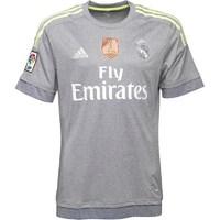 adidas Mens RMCF Real Madrid World Champions Away Jersey Grey/Solar Yellow