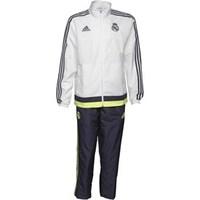 adidas mens rmcf real madrid 3 stripe woven presentation tracksuit whi ...