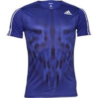 adidas Mens Adizero 3 Stripe ClimaLite Running Top Night Flash