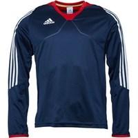adidas Mens 3 Stripe Long Sleeve Poly Training Top Navy/White/Red