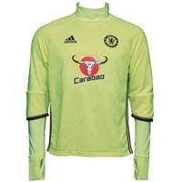 adidas Mens CFC Chelsea 3 Stripe Long Sleeve Mock Neck Training Top Solar Yellow/Black/Granite