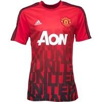 adidas Mens MUFC Manchester United Pre Match Home Jersey Real Red/Black