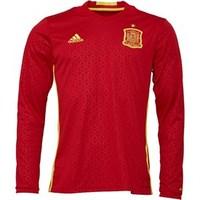 adidas mens fef spain long sleeve home shirt scarlet