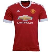 adidas mens mufc manchester united home jersey real redwhiteblack