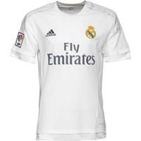adidas Mens RMCF Real Madrid Home Jersey White/Clear Grey