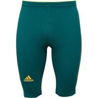 adidas Mens TechFit Powerweb Running Tight Shorts Core Green/Bold Gold