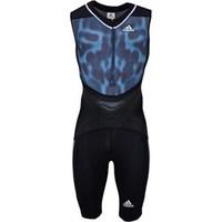 adidas Mens Adizero Powerweb Sleeveless Sprint Running Suit Black/Blue