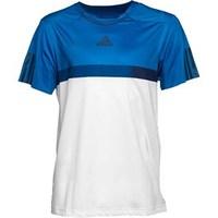 adidas Mens Barricade 3 Stripe ClimaCool Tennis Top White/Shock Blue