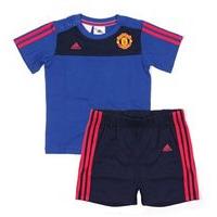 adidas Manchester United FC Official 2016/17 3 Stripe Summer Set - Infants - Royal/Navy