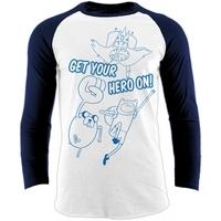 Adventure Time - Get Your Hero On Unisex X-Large T-Shirt - White