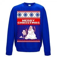 Adventure Time Merry Christmas Jumper Blue XX-Large