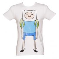 Adventure Time Finn White T-Shirt X-Large
