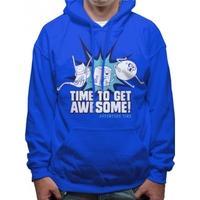Adventure Time - To Get Awesome Pullover Hoodie Blue XX-Large