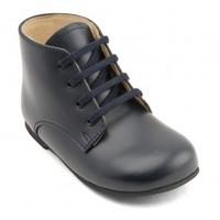 Adam, Navy Blue Leather Lace-up Classic Boots