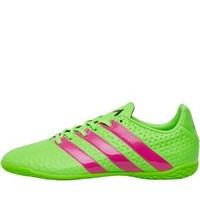 adidas Junior ACE 16.4 IN Indoor Football Boots Solar Green/Shock Pink/Core Black