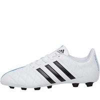 adidas Junior 11Questra FxG Football Boots White/Core Black/Solar Blue