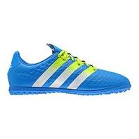 adidas Ace 16.3 Jr Turf Football Boots - Youth - Shock Blue/Semi Solar Slime/White