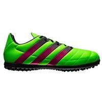 adidas Ace 16.3 Jr Turf Leather Football Boots - Youth - Solar Green/Shock Pink/Core Black