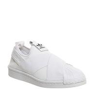 adidas superstar slip on white mono