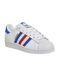 Adidas Superstar 1 Trainers WHITE BLUE RED