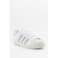 adidas Originals Superstar White Mint and Pink Striped Trainers, WHITE