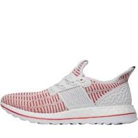 adidas Mens Pure Boost ZG Zero Gravity Primeknit Limited Edition Neutral Running Shoes Crystal White/White/Vivid Red