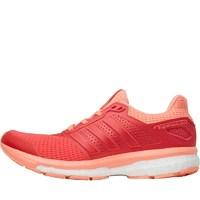 adidas Womens Supernova Glide 8 Boost Neutral Running Shoes Shock Red/Shock Red/Sun Glow